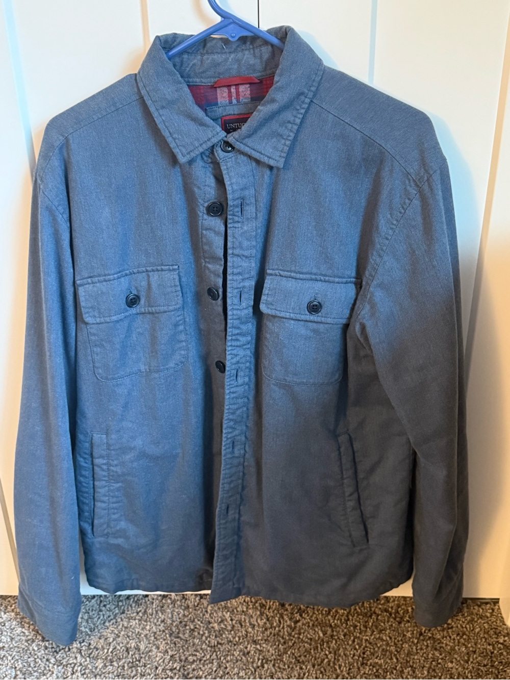 UNTUCKit Men's Slate Blue Lightweight Shirt Jacket